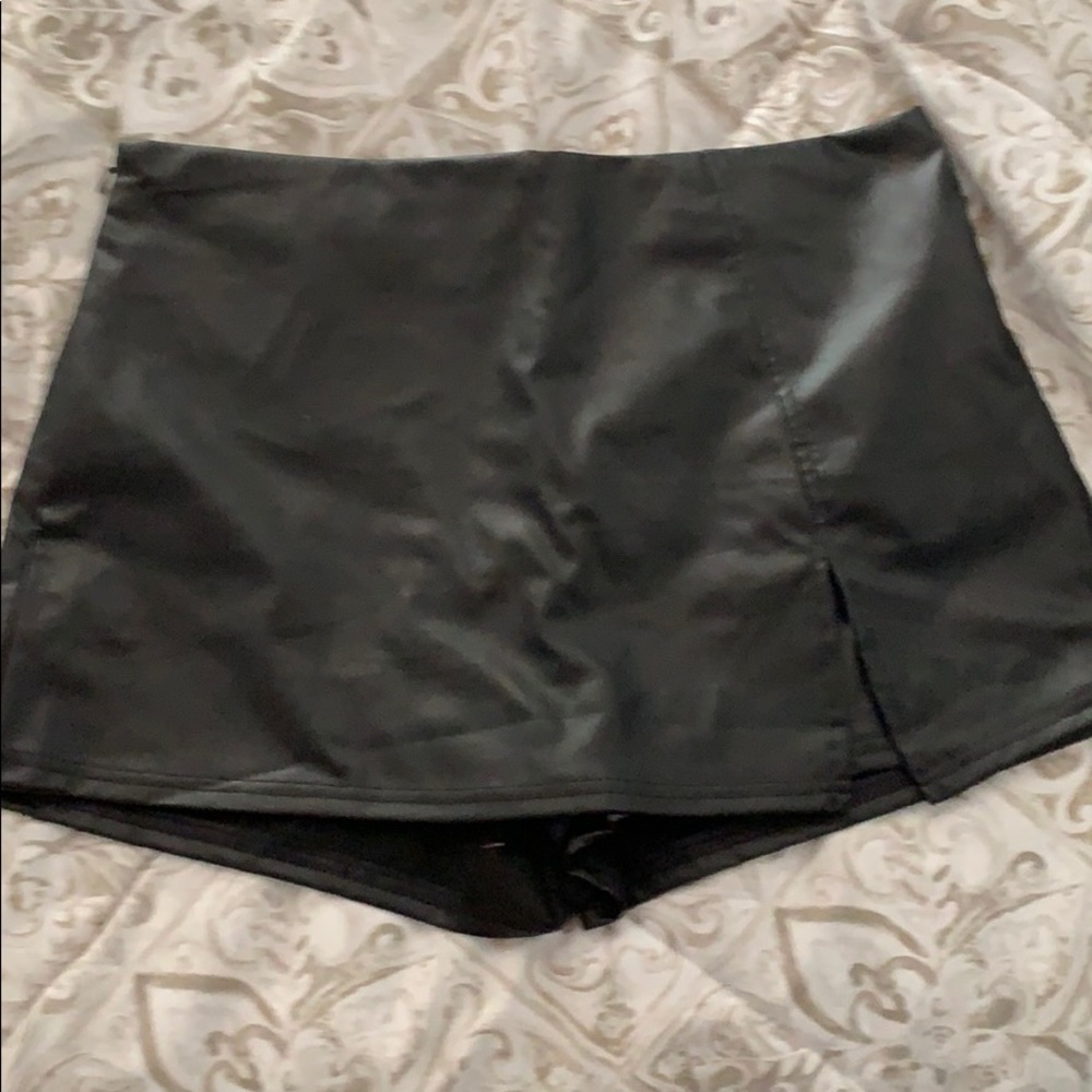 Leather skort